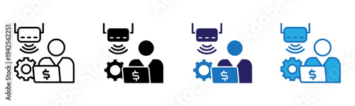 Freelance Icon Multi Style Vector Illustration