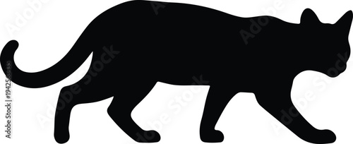 Silhouette of a walking cat animal vector design