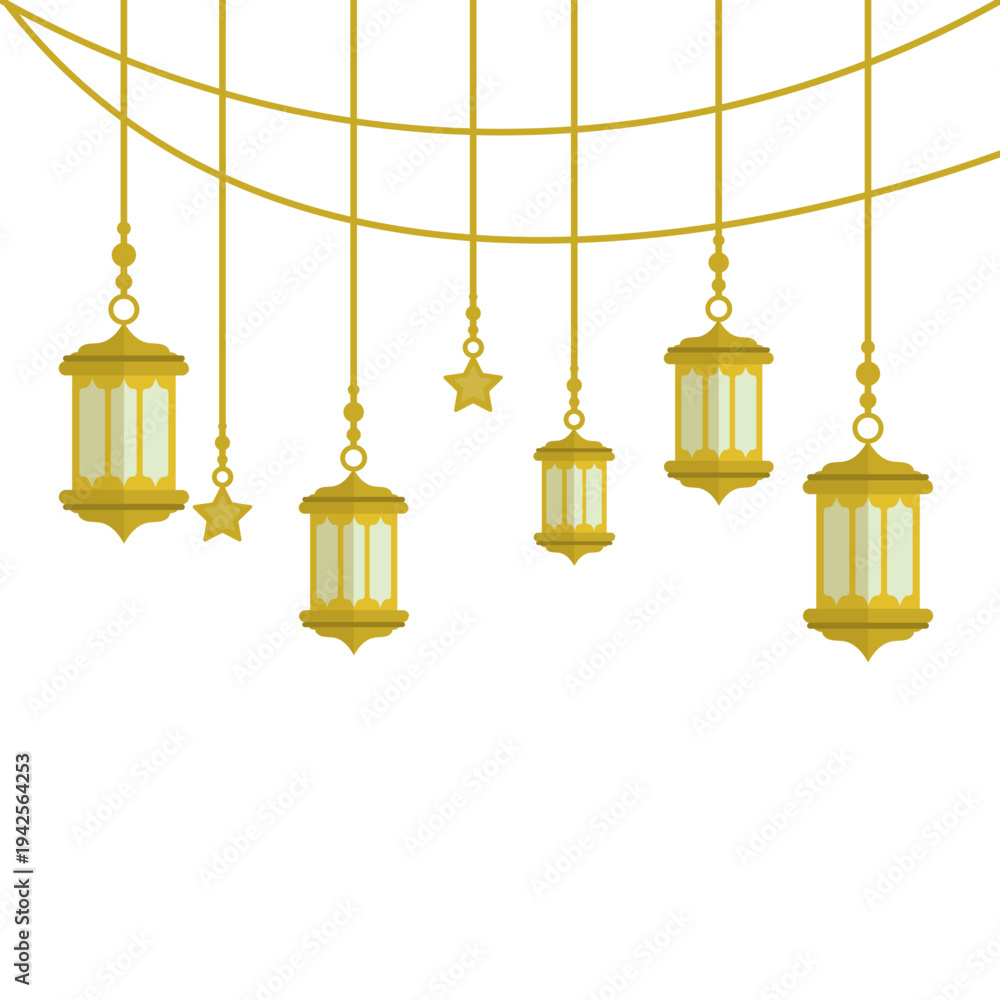 Obraz premium Gold Islamic Ramadan Lantern