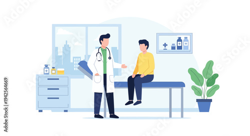 Doctor and patient consultation.