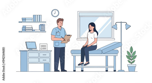 Doctor and patient consultation.