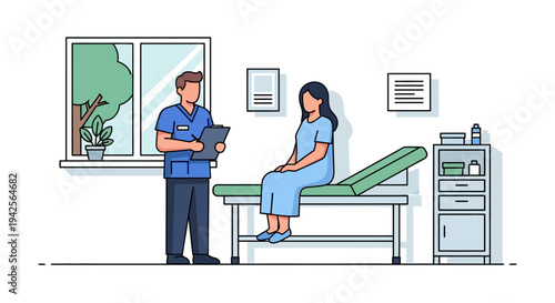 Doctor and patient consultation.