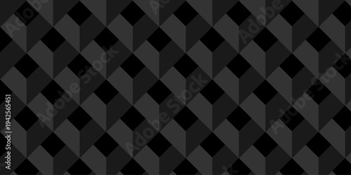 Abstract square gradient black cubic square triangle shape texture wall decoration design. cube geometric wall and floor. vector diamond hexagon triangle wallpaper background.