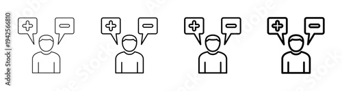 Attitude and Mindset Line Art Icon Vector Illustration Editable