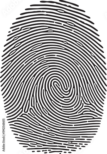 Fingerprint icon. Cyber security concept. Digital security authentication concept. Biometric authorization. Identification. Vector illustration black isolated fingerprint sign on white background