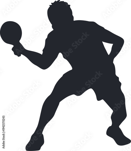 Table Tennis Player Silhouette