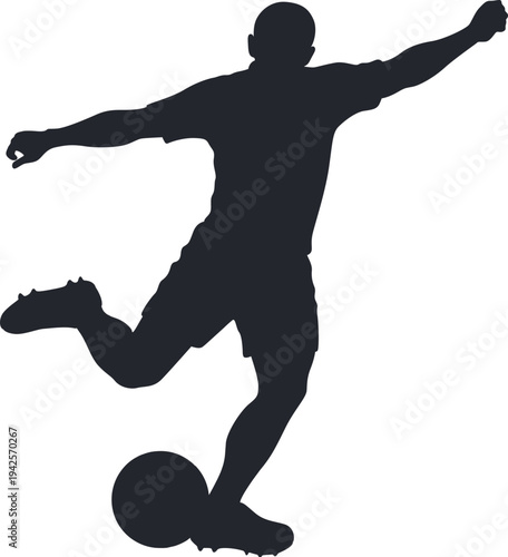 Soccer Player Kicking Silhouette