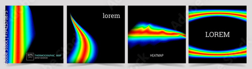 Spectral heatmap data stream BG collection with vibrant dispersion spectrum colors, abstract signal wave compositions. For AI analytics dashboards, data visualization systems, technology presentations