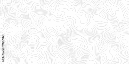 Seamless grid landscape white and gray area curve topography elevation map design. wave diagram contour stripe spiral composition discovery paper surface design.