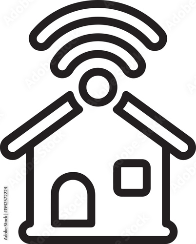 Smart Home Wi-Fi Connectivity Icon Vector Illustration for Modern Technology, Internet of Things, and Automation Concepts