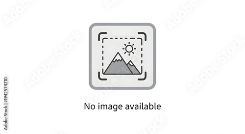 A gray placeholder icon with a landscape symbol inside a rounded square and the text No image available below it