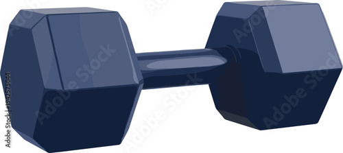 Hexagonal Dumbbell Illustration, Fitness Equipment Design for Gym"