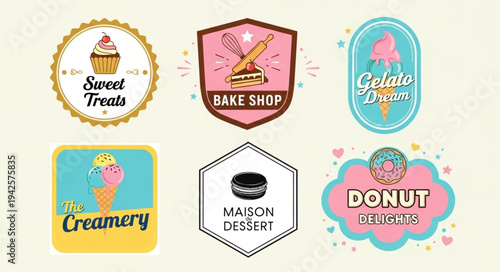 Collection of Sweet Treats and Bakery Logos for Branding.