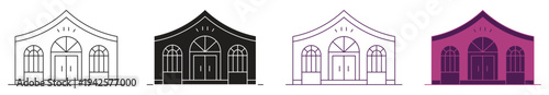 Wedding hall icon set. Event hall symbol, vector illustration.