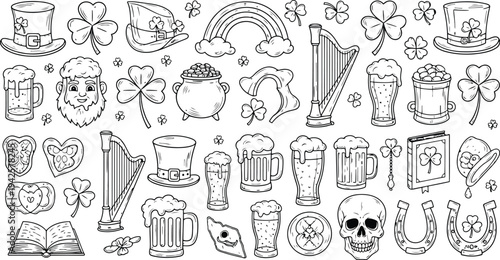 St. Patrick's Day Icons Collection Vector Art
