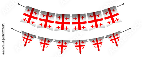 Georgia flag decoration isolated template collection