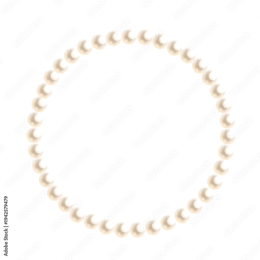 Obraz premium Pearl circle round frame, transparent, isolated