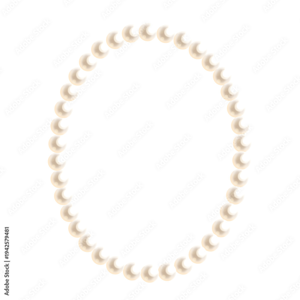 Obraz premium Pearl oval frame, transparent, isolated