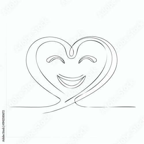 Vector illustration of a heart symbol sketch representing love and romance