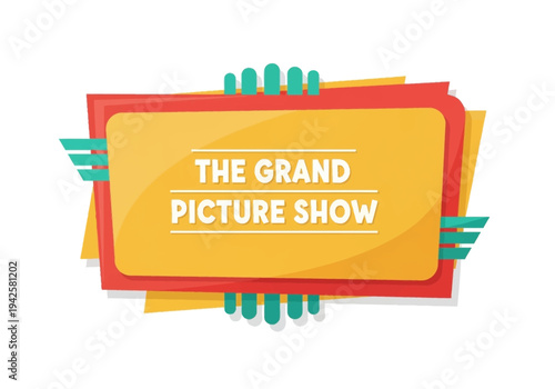 The Grand Picture Show A Vibrant and Engaging Title Card for a Cinematic Event