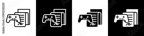 Contract black and white icon design concept