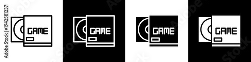  Video game black and white icon design concept