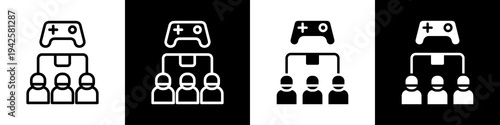 Team esports black and white icon design concept