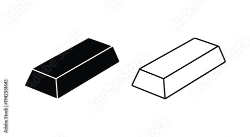 Two rectangular prism shapes one dark and one light are displayed