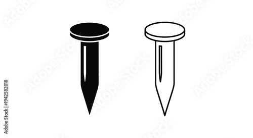 Two push pins one black and one white displayed side by side