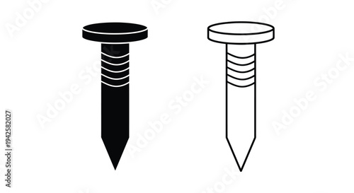 Two nails depicted one black one white showcasing a simple design
