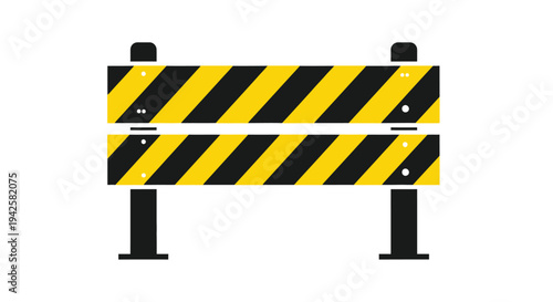 A graphic illustration of a yellow and black striped barrier