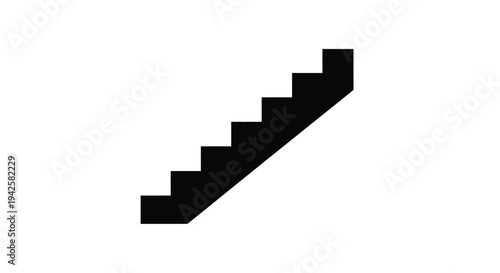 Simple illustration of a black staircase against a white background