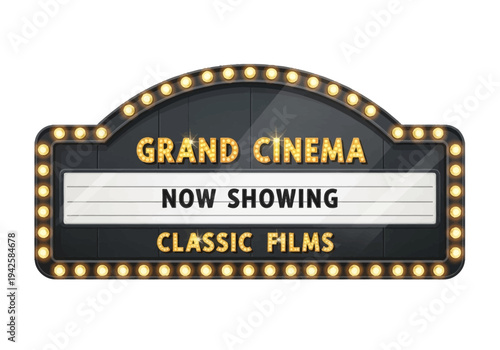 Grand Cinema Now Showing Classic Films Vintage Marquee Lighted Sign