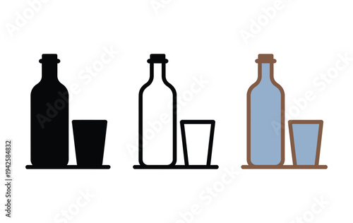 Bottle and glass icons display several.