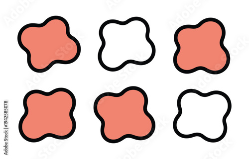 Abstract shape elements display color.