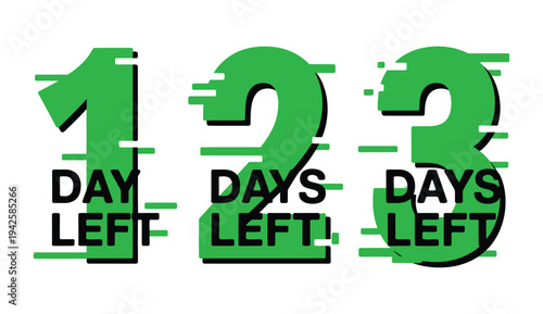 Green countdown digits with glitch effect.