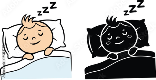 a delightful illustration showcases two sleeping babies one in color and one in silhouette peacefully resting on pillows high quality professional