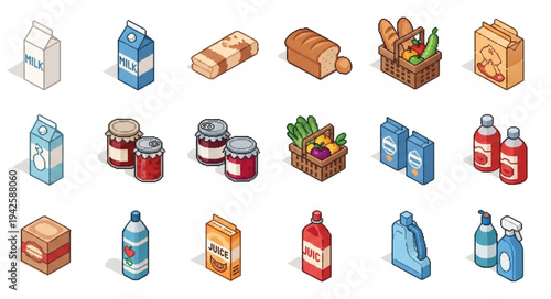 Assorted Grocery Items and Packaging.