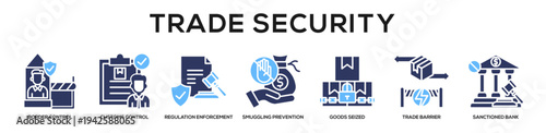 Glyphcolor - Trade Security web banner icon vector illustration concept