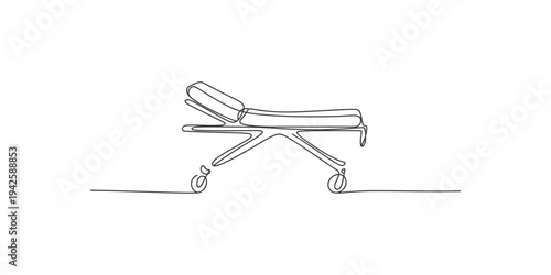 Continuous line drawing of a modern office chair on wheels rolling desk furniture one minimalist