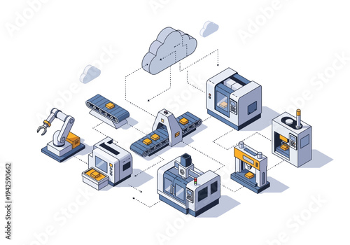 Smart Factory Automation and Cloud Integration for Industrial Manufacturing Processes