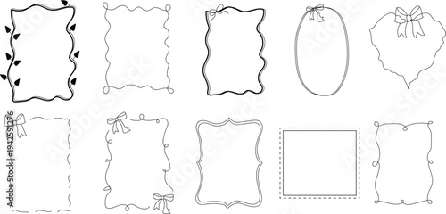 Set of 10 vintage frame borders vector