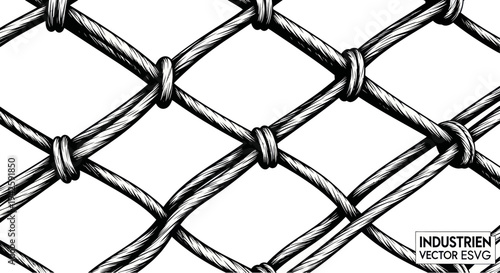 Detailed Hand Drawn Wire Mesh Fence Background Texture