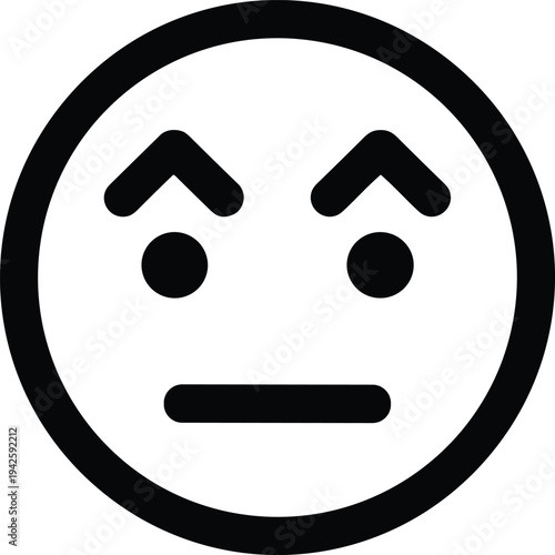 Confused Face Icon Question Mark Emoji Skeptical Expression Simple Vector Art Isolated On White