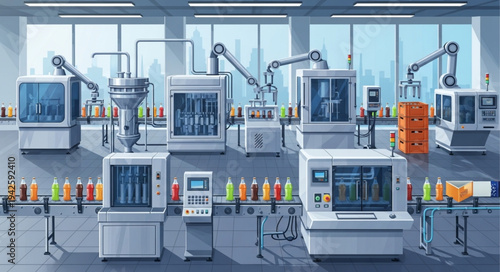 Automated Manufacturing Production Line Machinery.