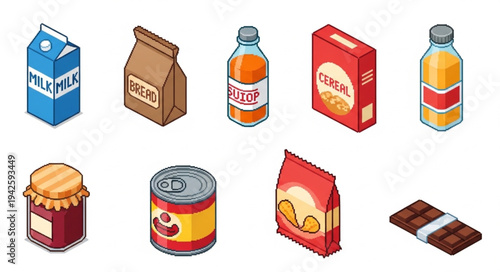 Assorted Packaged Food and Drinks.