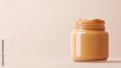 Minimalist aesthetic of peanut butter jar for contemporary design