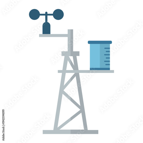 Flat design weather station icon