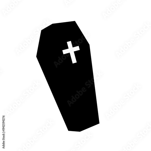 Coffin with cross illustration 