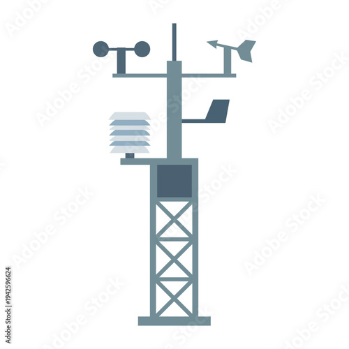 Flat weather station vector icon